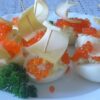 Закусочные кораблики из яиц