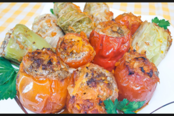 Овощи, фаршированные мясом, запеченные в духовке – вкусный рецепт!