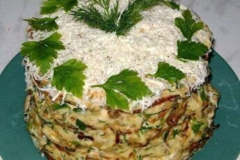 ПЕЧЁНОЧНЫЙ ТОРТ С ГРИБАМИ. ОСОБЕННО ВКУСНЫЙ!