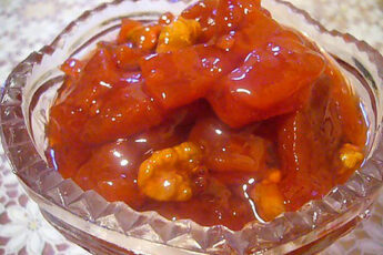 Кабачковое варенье с лимоном и орехом