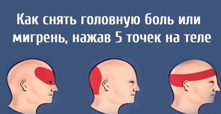 Как снять головную боль или мигрень, нажав 5 точек на теле