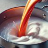 Вливаем томатный сок в кипящее молоко : я больше не покупаю его в магазинах. Всего 3 ингредиента