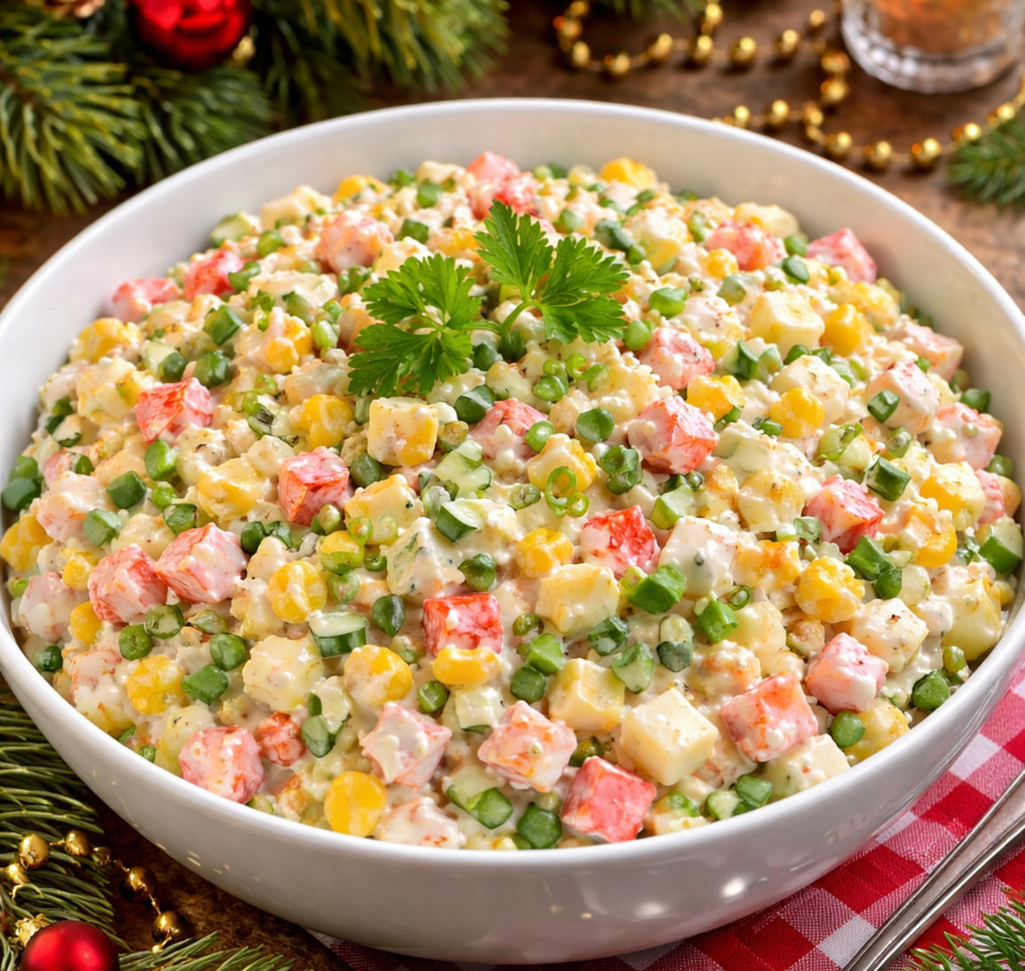 Салат крабовый "по-новому": я долго искала этот рецепт, вкуснее в жизни не ела. Моя семья его просто обожает, всегда целыми тазиками готовлю