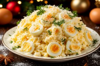 Салат «Снежные сугробы»: к Новогоднему столу без больших затрат. Можно сделать с вечера. Утром — готов к подаче!