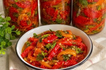 Маринованные жареные болгарские перцы