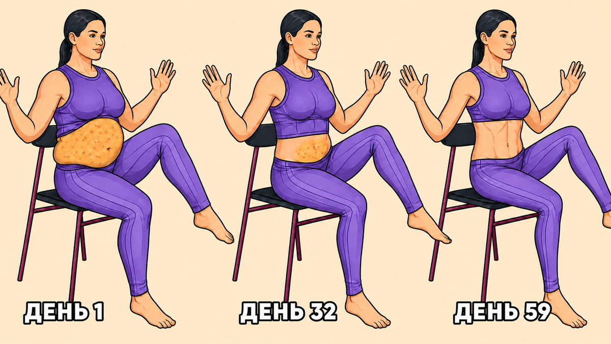 7 упражнений для похудения на стуле: работает живот и всё тело