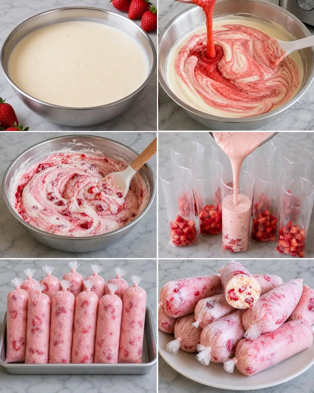КЛУБНИЧНОЕ МОРОЖЕНОЕ В ПАКЕТИКАХ